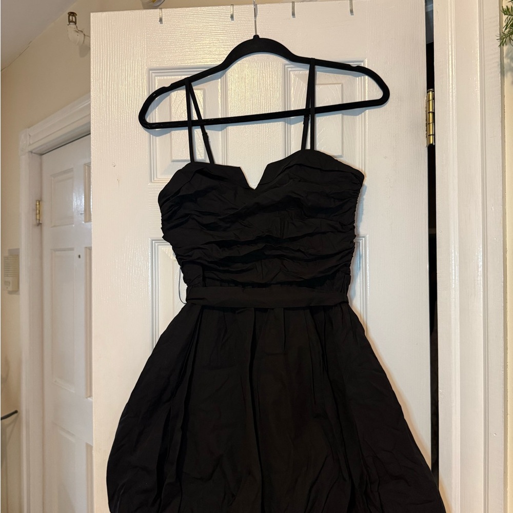 Zara Black Ruched Mini Dress